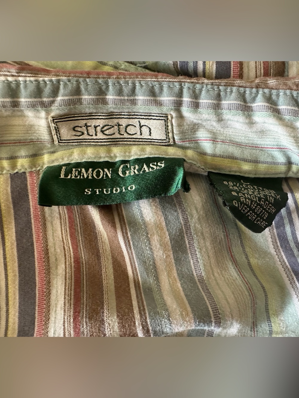 Lemon Grass Pastel Multi-Stripe Button-Down Shirt - Picture 3 of 4